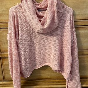 Free People Beach Cropped Cowl Neck Sweater, Size Medium